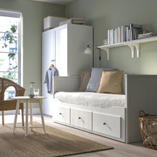 HEMNES هيكل تخت نهاري مع 3 أدراج, أبيض, 80x200 سم