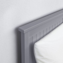 HEMNES تخت نهار بـ3 أدراج/فرشتين, رمادي/Åfjäll متين., 80x200 سم