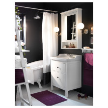 HEMNES خزانة بمرآة مع 1 باب, أبيض, 63x16x98 سم