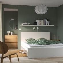 VESTERÖY فرشة و لبادة فرشة, صلبة أكثر أزرق فاتح/Nisseholm أبيض, 160x200 سم