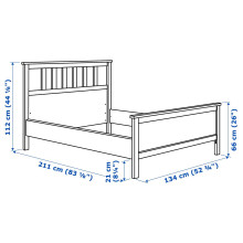 HEMNES إطار تخت، أبيض Luröy، 120×200سم