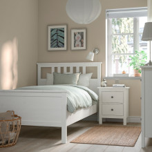 HEMNES إطار تخت، أبيض Luröy، 120×200سم