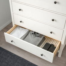 HEMNES خزانة بـ 6 أدراج, أبيض, 108x131 سم