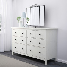 HEMNES خزانة بـ 8 أدراج, أبيض, 160x96 سم