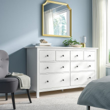 HEMNES خزانة بـ 8 أدراج, أبيض, 160x96 سم
