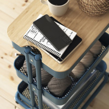 RÅSKOG عربة, رمادي-أزرق, 35x45x77 سم