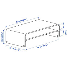 VATTENKAR حامل لابتوب/شاشة, بتولا, 52x26 سم