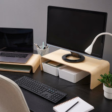 VATTENKAR حامل لابتوب/شاشة, بتولا, 52x26 سم