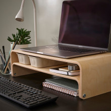 VATTENKAR حامل لابتوب/شاشة, بتولا, 52x26 سم