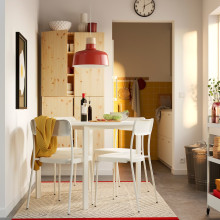 VIHALS طاولة, أبيض/أبيض, 107 سم