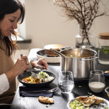 HEMKOMST قدر مع غطاء, ستينلس ستيل/زجاج, 5 ل