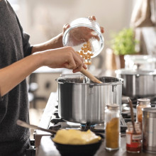 HEMKOMST قدر مع غطاء, ستينلس ستيل/زجاج, 5 ل