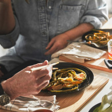 HEMLAGAD مقلاة عميقة مع غطاء, مانع للالتصاق أسود, 28 سم