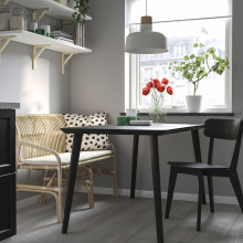 SALNÖ / GRYTTOM مقعد مع لبادة, مساند ذراعين خيزران/Gransel طبيعي