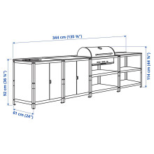GRILLSKÄR وحدة حوض مطبخ/شواية فحم، خارجية