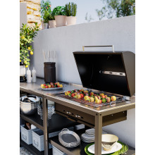 GRILLSKÄR مطبخ مع شواية فحم، خارجية, ستينلس ستيل, 172x61 سم