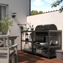 GRILLSKÄR مطبخ مع شواية فحم، خارجية, ستينلس ستيل, 172x61 سم