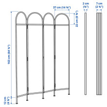 GRÅFJÄLLET مقسم غرفة, فحمي, 150x175 سم
