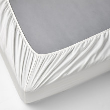 RÖNNVECKMAL شرشف بمطاط, أبيض, 90x200 سم