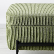 VALTORP مقعد طويل, مع تخزين/Samsala أخضر-أصفر غامق, 103 سم