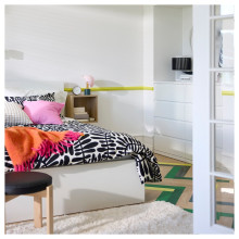 VOLLERSLEV سجادة، وبر طويل, أبيض, 133x195 سم