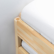 UTÅKER تخت قابل للتكديس مع فرشتين, صنوبر/Åfjäll متوسطة الصلابة, 80x200 سم