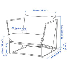 HAVSTEN كرسي بذراعين، خارجي, بيج/بيج