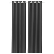 GINSTMOTT زوج برادي, رمادي غامق/مع حلقات برداي, 145x300 سم