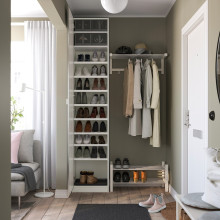 PAX / ÅHEIM تشكيلة خزانة ملابس., أبيض/زجاج مرايا, 50x38x236 سم