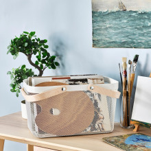 RISATORP سلة, أبيض, 27x42x23 سم