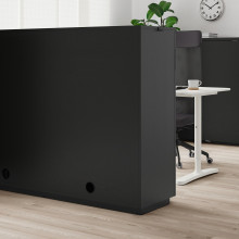 GALANT خزانة بأبواب سحّابة, قشرة دردار لون أسود, 160x120 سم