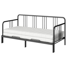 FYRESDAL تخت نهاري مع فرشتين, أسود/Åfjäll متين., 80x200 سم
