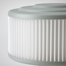 REMTÅNG مصباح طاولة, رمادي-أخضر, 37 سم