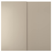 HASVIK زوج أبواب سحّابة, رمادي-بيج, 200x201 سم