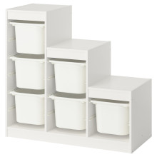 TROFAST تشكيلة تخزين, أبيض/أبيض, 99x44x94 سم