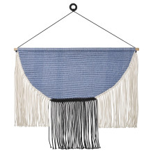 HÄNGALM تعليقة حائط, بيج أسود/أرجواني فاتح-أزرق, 85x60 سم