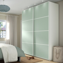 MEHAMN 4 ألواح لهيكل باب سحّاب, أزرق فاتح/أخضر فاتح, 75x236 سم