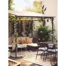 GUNNÖN مظلة, رمادي غامق/رمادي, 238x233 سم