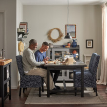 NORDVIKEN طاولة قابلة للتمديد, أسود, 152/223x95 سم