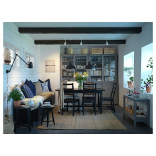 NORDVIKEN / NORDVIKEN طاولة و 4 كراسي, أسود/أسود, 152/223x95 سم