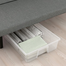 NYHAMN كنبة-تخت 3 مقاعد, مع فرشة أسفنجية/Skartofta أسود / رمادي فاتح