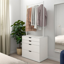 NORDLI خزانة بـ 4 أدراج, أبيض, 80x192 سم