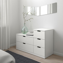 NORDLI خزانة بـ 5 أدراج, أبيض, 120x76 سم