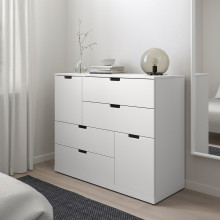 NORDLI خزانة بـ 6 أدراج, أبيض, 120x99 سم