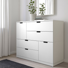 NORDLI خزانة بـ 6 أدراج, أبيض, 120x99 سم