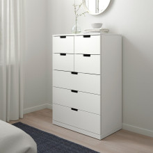 NORDLI خزانة بـ 7 أدراج, أبيض, 80x122 سم