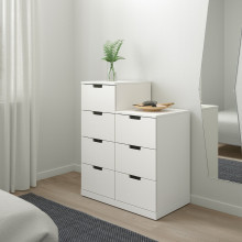 NORDLI خزانة بـ 7 أدراج, أبيض, 80x99 سم