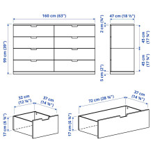 NORDLI خزانة بـ 8 أدراج, أبيض, 160x99 سم