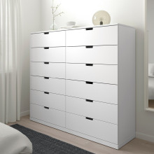 NORDLI خزانة مع 12 درج, أبيض, 160x145 سم