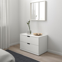 NORDLI خزانة بـدرجين, أبيض, 80x54 سم